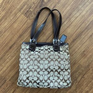 COACH brown canvas purse